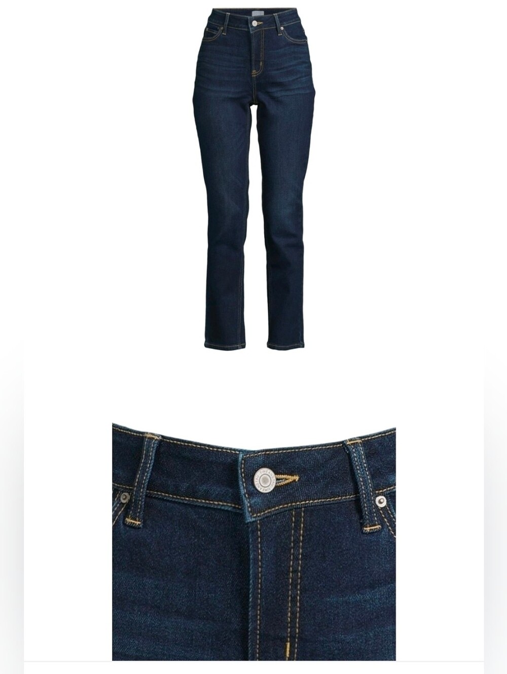 Time and Tru Womens Mid Rise Straight Leg Jeans Dark Wash NWT Size 20